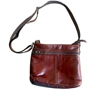 Jack‎ Georges City Crossbody #7298 Brown Buffalo Leather Bag Purse Adjustable